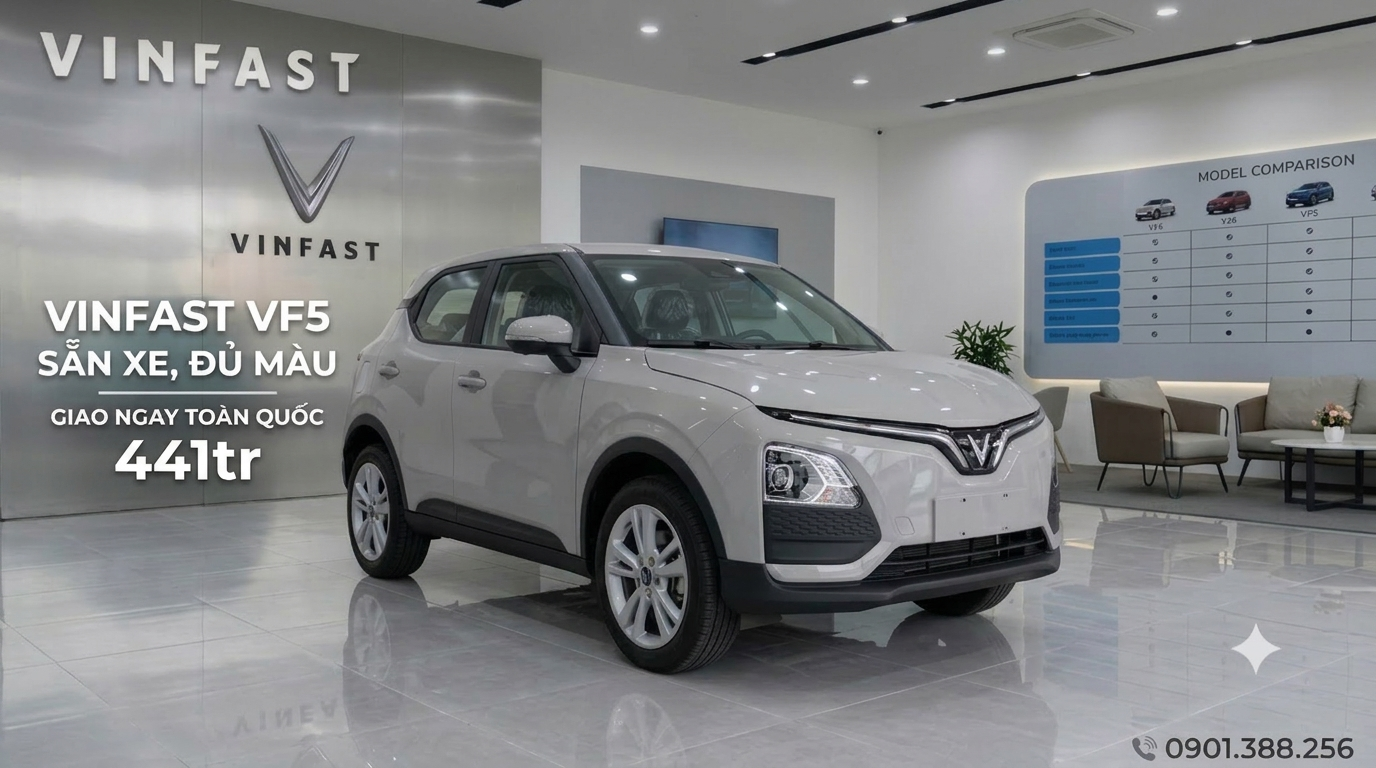Sẵn Xe VinFast VF5 Đủ Màu Giá Chỉ 441 Triệu Đồng: Lựa Chọn Hàng Đầu Phân Khúc Đô Thị