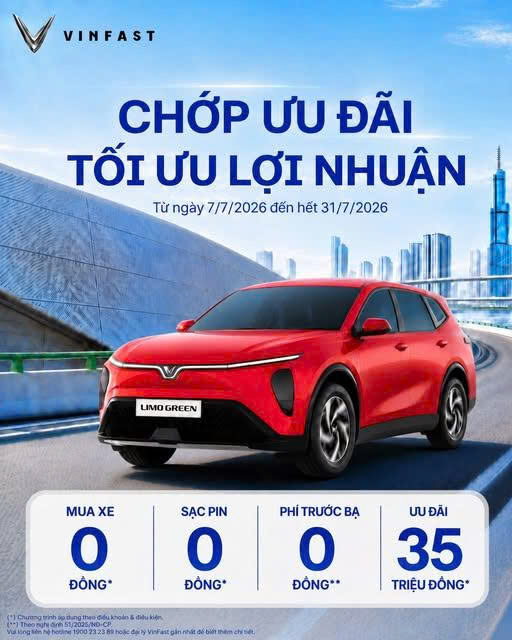 VinFast Limo Green ưu đãi đến 35 triệu đồng – Cơ hội tối ưu chi phí đầu tư xe điện